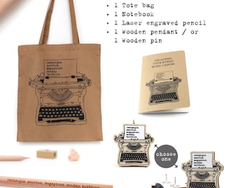 Ron Swanson Typewriter Gift Set, Gift for Parks and Rec fan