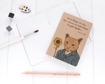 Van Gogh Notebook, Vincent van Gogh Quote, Cat Notebook, Small Notebook