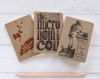 3 Notebooks for Horror Fans, 3 Mini Notebooks, Dexter inspired Notebook, Horror Notebook