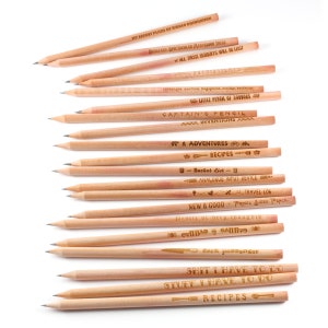 Set of Pencils, Laser Engraved Wooden Pencils, Choose any (mix and match), larger quantities available