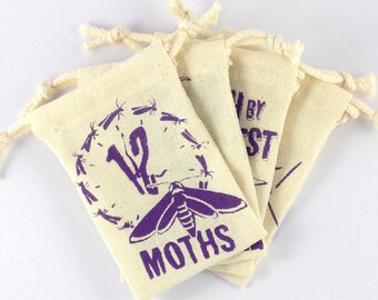 4 Mini Lavendelbeutel, Filmklassiker, umweltfreundlicher Mottenschutz, 4er Set, UNGEFÜLLT, 4 Farben zur Auswahl, WIEDERBEFÜLLBAR