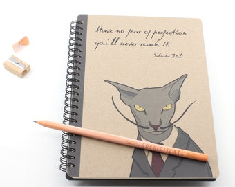 Salvador Dalí Spiral Notebook, Cat Artist Notebook