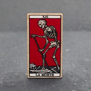 La Morte Tarot Holzpin, Tod Tarotkarte Holzbrosche