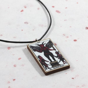 Il Diavolo Tarot Houten Hanger, Duivel Tarot Kaart Houten Ketting