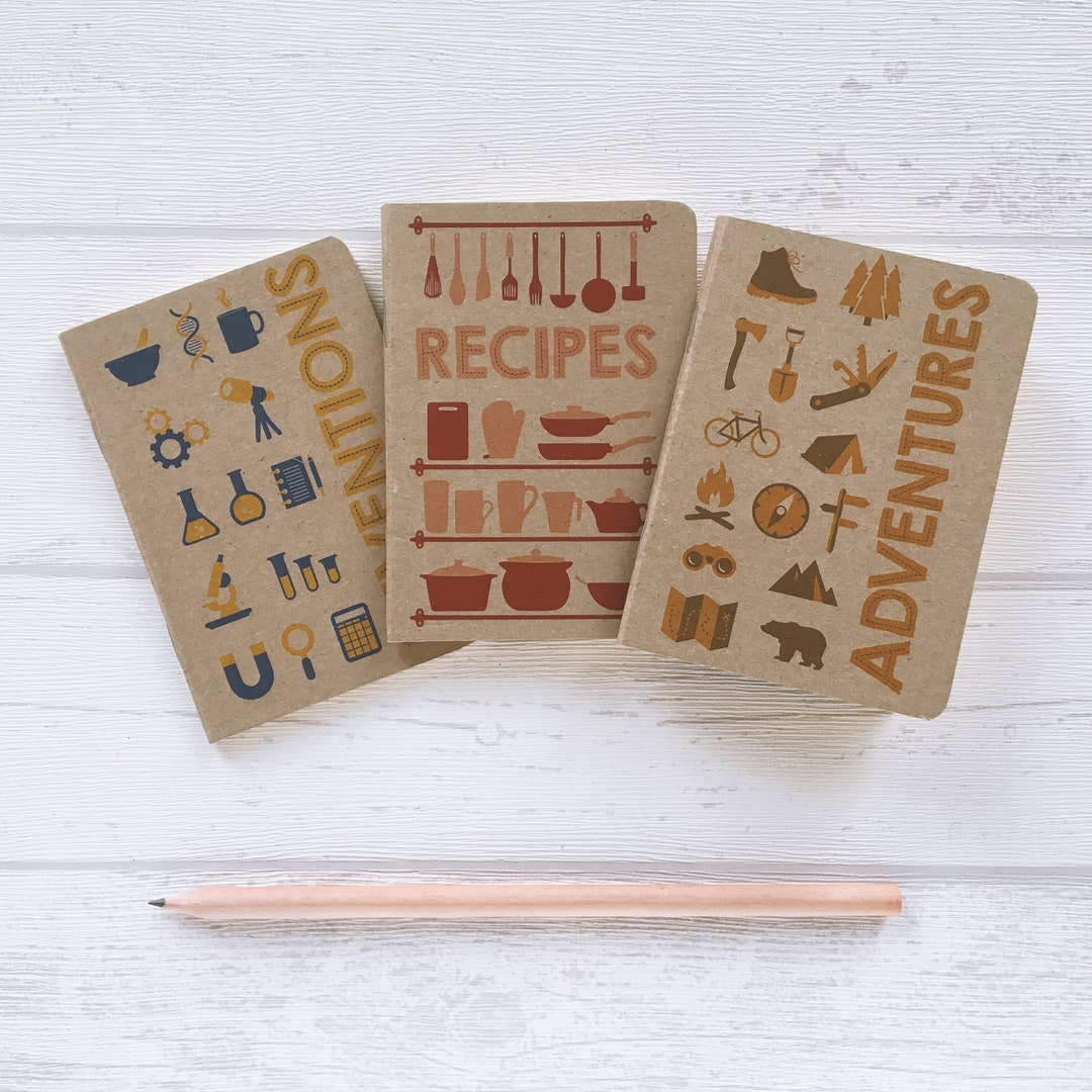 Recipe Inventions Inventions Notebook, Recipes Notebook, Adventures Notebook, 3 Mini ...