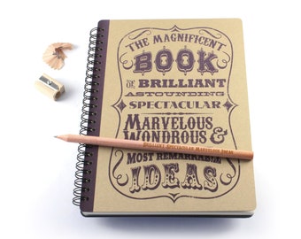 Large Spiral Notebook "Magnificent Book Of Ideas", Spiral Bound Notebook