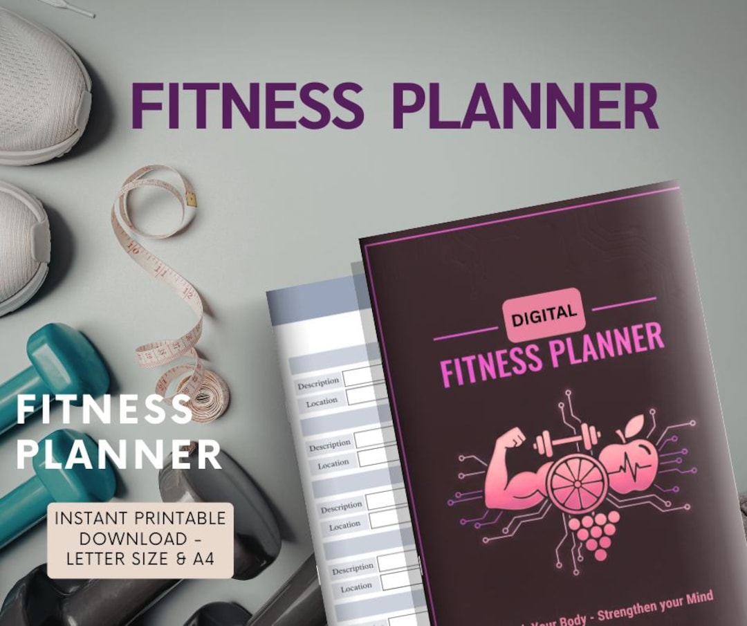 FITNESS Planner PDF | Printable Gym Workout Tracker | Editable Health ...