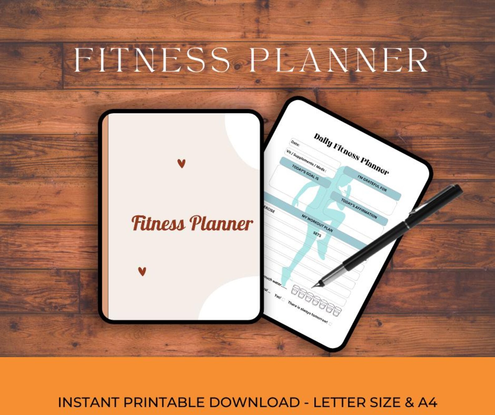 Fitness Planner PDF | Printable Workout Log Weight Tracker | Editable ...