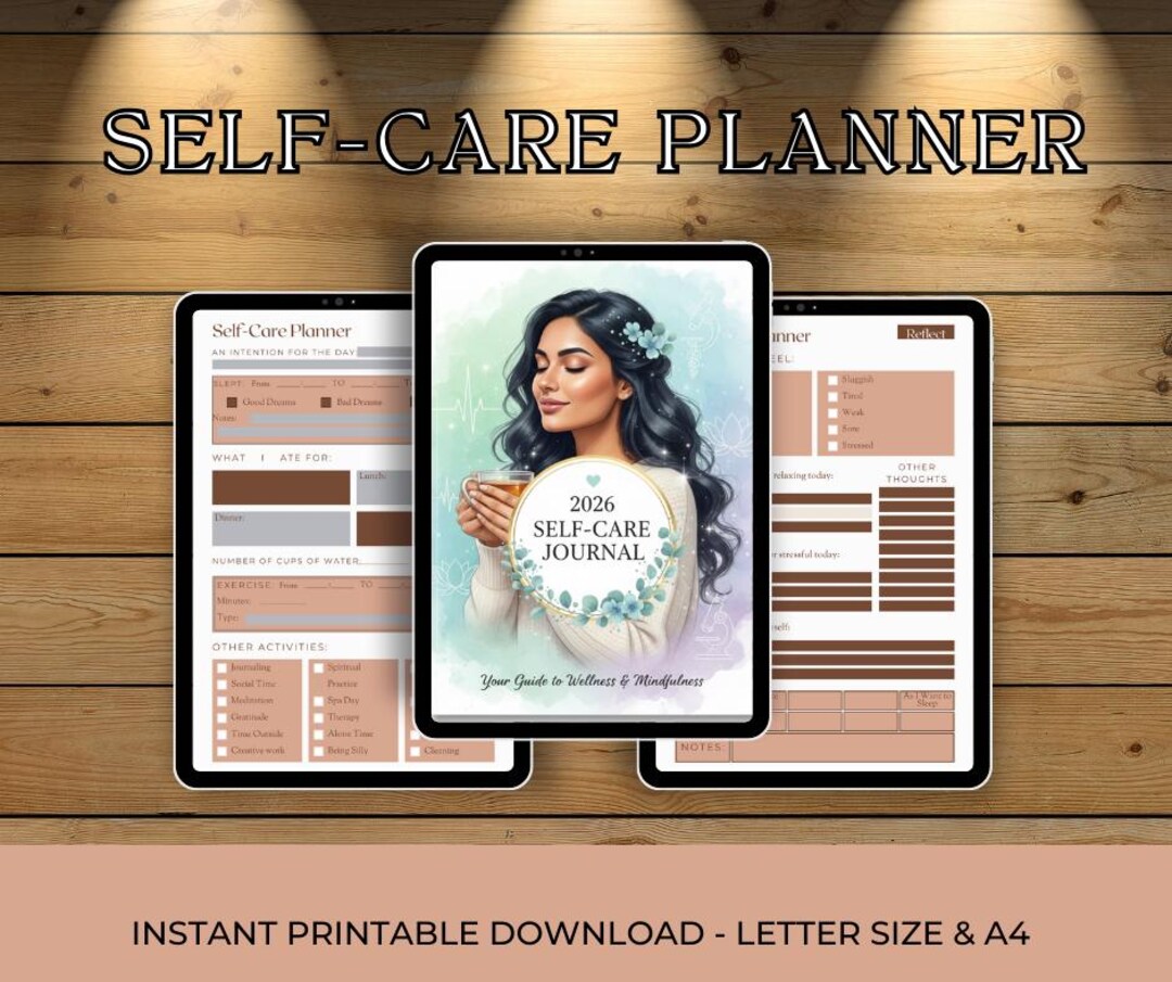 Self-care 2026 Planner | Printable & Editable Wellness Journal PDF ...