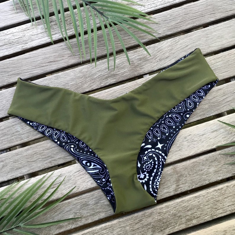 Olive x Bandana Strapless Bandeau Cheeky Bikini Set Etsy