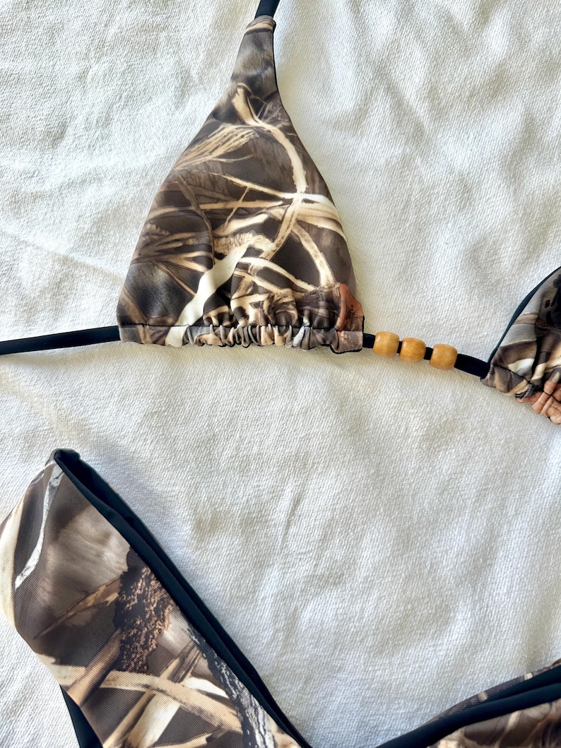 SUNDIES Camo Realtree Hunting Mossy Oak Reversible Cheeky Scrunch Bikini bild 2