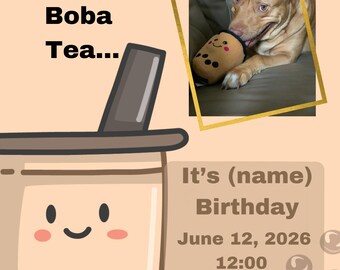 Boba Tea Pup Party | Dog Birthday Theme | Printable Party Set
