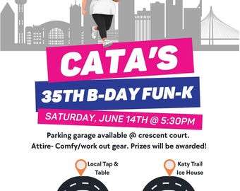 Custom 5K Birthday Party | Printable Race Bibs, Invite Flyer & Medal Stickers | Digital Download