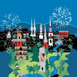 Friedrich, Maryland Sommer Poster Druck vier Juli