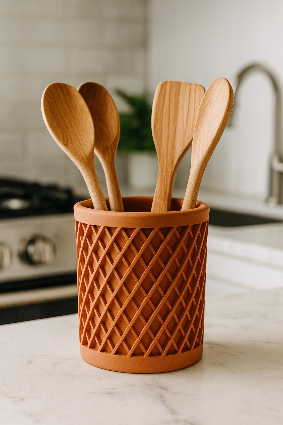 Lattice Utensil Holder | Modern 3D Printed Kitchen Organizer ...