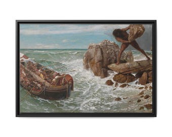 Odysseus and Polyphemus (1896) - Greek Mythology Wall Art - Homer's Odyssey Vintage Painting