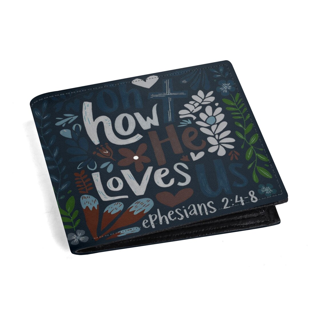 Christian Men's Wallet Ephesians 2:4-8 Scripture Gift Oh How He Loves ...