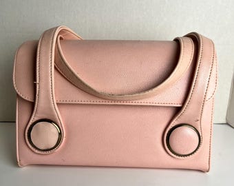 1960's Vintage Pink Faux Leather Handbag