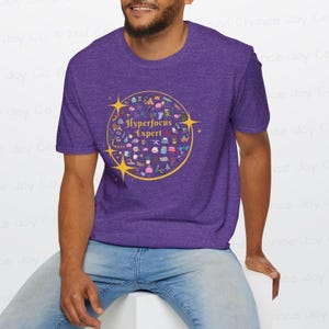 Hyperfocus Expert | Starry ADHD & Neurodiversity Self-Confidence | Soft Unisex T-Shirt zdjęcie 8