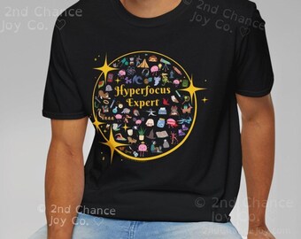 Expert en hyperfocus | Étoilé TDAH et neurodiversité Confiance en soi | T-shirt unisexe doux