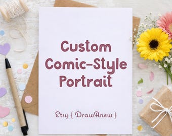 Custom Single Comic-Style Portrait Card - (1pc)