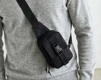 Męska torba podróżna na ramię typu crossbody – lekka, nylonowa torba na klatkę piersiową do codziennego użytku i podróży