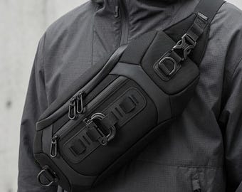 Minimalistyczna taktyczna torba na ramię – wodoodporna torba na klatkę piersiową dla mężczyzn i kobiet, codzienna torba podróżna EDC z regulowanym paskiem
