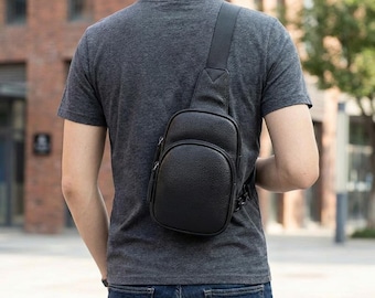 Oryginalna skórzana torba na klatkę piersiową dla mężczyzn i kobiet – torba na ramię ze skóry bydlęcej, modna torba na telefon na ramię, plecak podróżny na co dzień