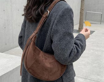Bolso de hombro estilo retro, bolso para el día a día, bolso minimalista versátil, bolso de viaje informal.