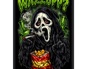 GhostFace Poster, Scream, Smoking Weed, High, Stoner,  Weed Lover, Horror Lover, Gift