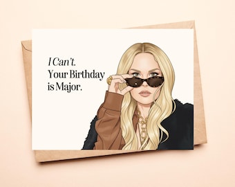 Tarjeta de cumpleaños de Rachel Zoe de RHOBH / No puedo / Real Housewives of Beverly Hills / RHOBH (Descarga digital)