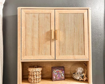 Bathroom Storage Cabinet – Over the Toilet Organizer with Doors & Adjustable Shelf