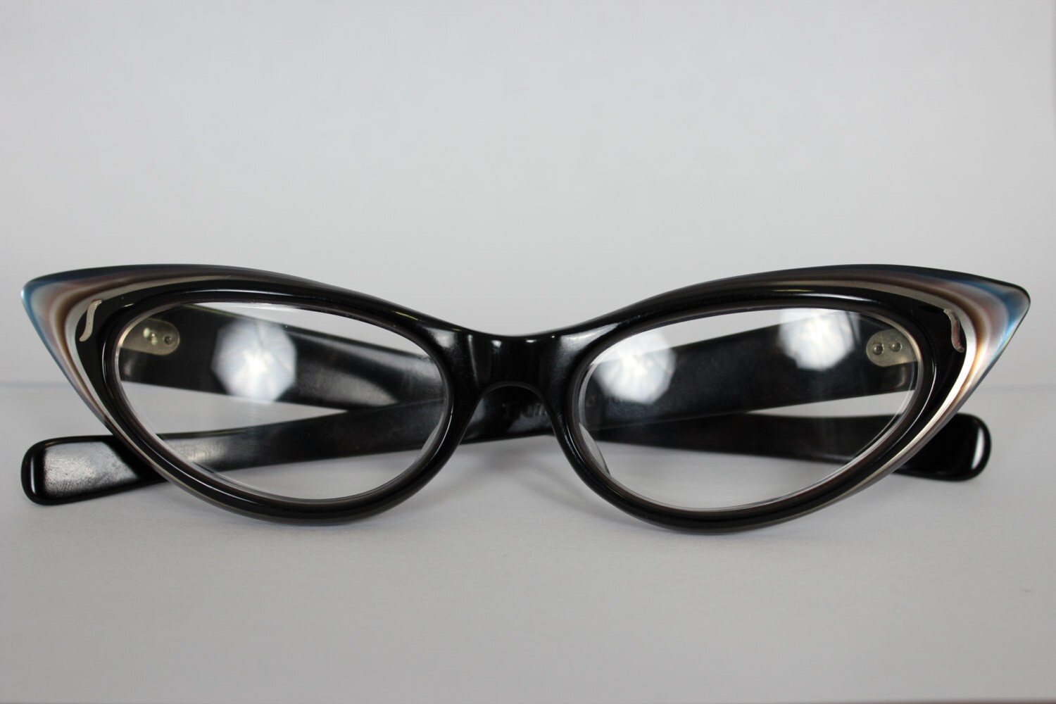 Vintage 50s Cat Eye Reading Glasses Multi Color Variegated Etsy