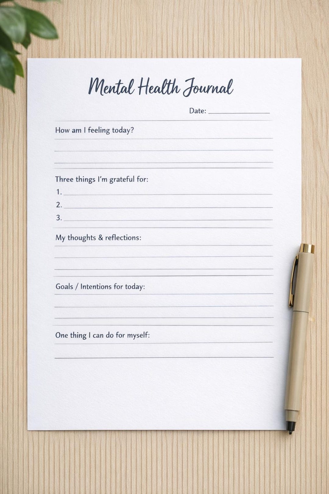 Mental Health Journal Template Etsy