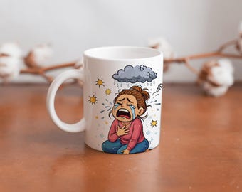 Taza de café con cita árabe divertida: caricatura con la que te identificas, regalo para ella