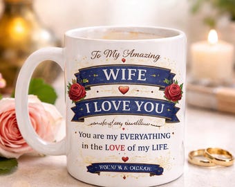 Taza romántica para esposa, te amo, regalo de aniversario