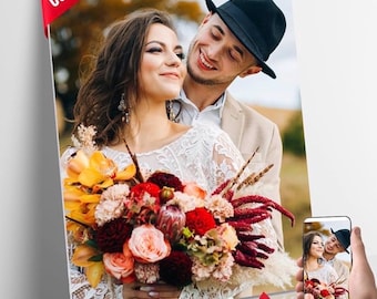 Impresión fotográfica personalizada en aluminio / Arte mural de metal personalizado, bodas, homenajes familiares