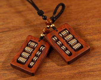 Mini Wood Abacus Keychain | Functional Math Fidget Toy | Feng Shui Suanpan