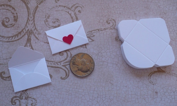 DIY Tiny Fold Envelopes Punched Pieces shapes Punchies for Crafts Card making Made from White Cardstock Paper