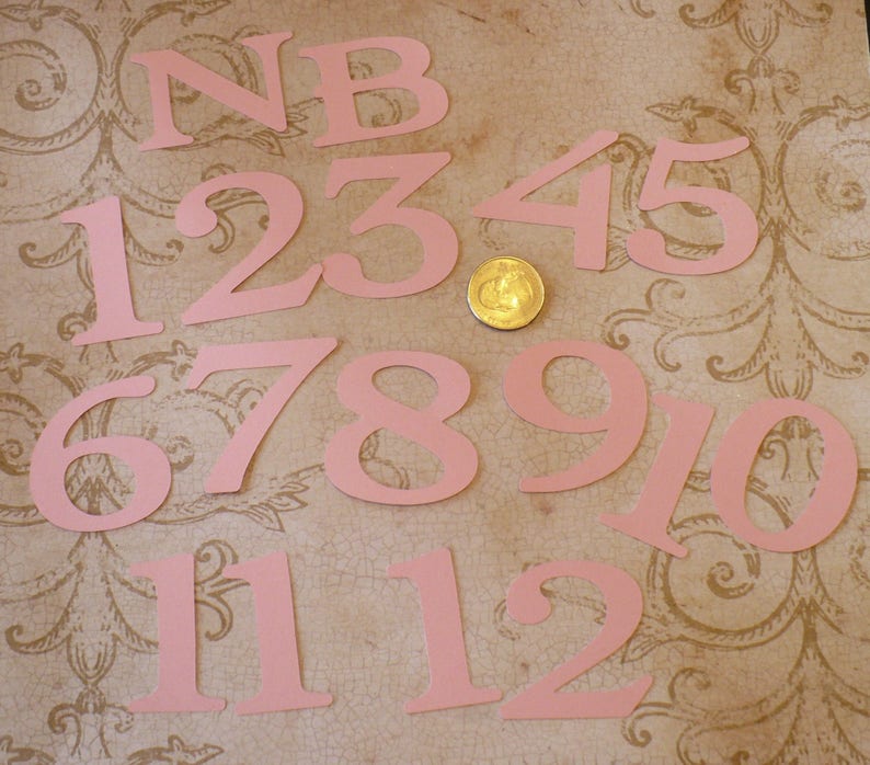 Pink Cardstock Numbers NB 1 12 for Photo Picture Crafts Etsy
