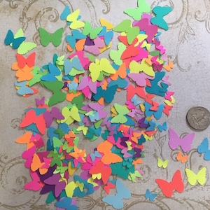Tiny Small Butterfly Cut out Punched Shapes made from Brights assortment Cardstock paper Crafts Art Projects