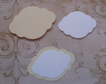 Die cut Shapes for Layering Cream White colors Cardstock for DiY Wedding Tags Place card Label Brackets Crafts Stamping