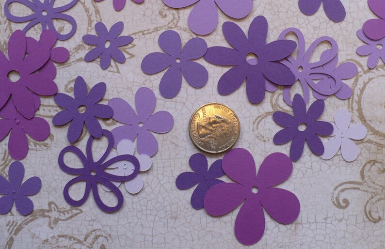 Assorted Purple Cricut Die Cut Flowers Blooms DIY Flower Etsy