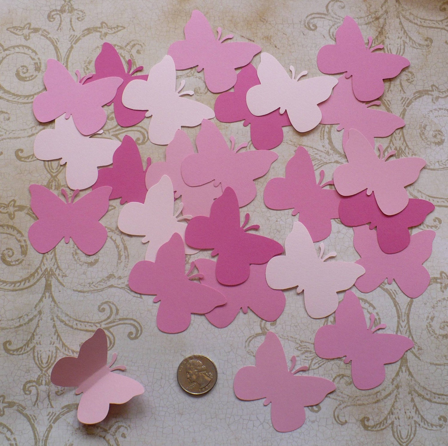 Butterfly Pink Cardstock paper Butterflies for Weddings Crafts Etsy