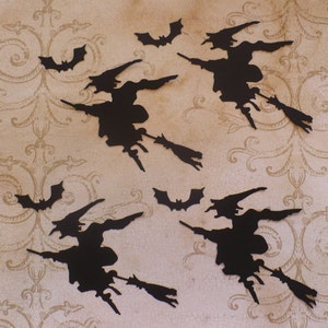 Witch Die Cut Shapes Halloween Die cuts for DiY Decor and crafts Scrapbooking card making from cardstock black