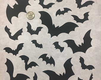 Assorted Black Bats Halloween Die Cuts Cardstock Paper shapes for DiY Party Decor Tags Card Making Kids Crafts