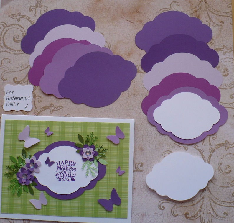Die Cut Shapes for Layering Purple White Colors Cardstock for | Etsy