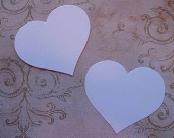 CardStock Paper Heart Shape Die Cuts Made from WHITE color for Valentines Crafts Weddings Tags Well Wishes Advice Cards