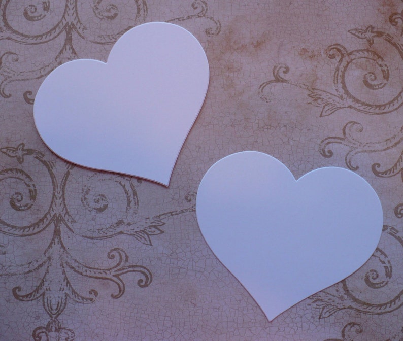 Cardstock Paper Heart Shape Die Cuts Made From WHITE Color for Etsy