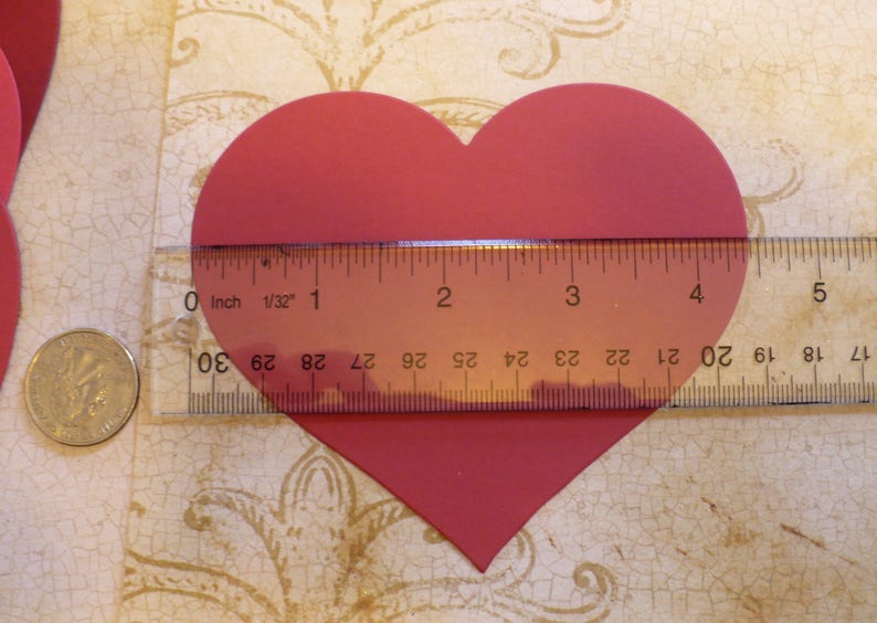 Cardstock Paper Heart Shape Die Cuts Made From Assorted Red Etsy Ireland